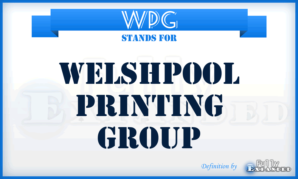 WPG - Welshpool Printing Group