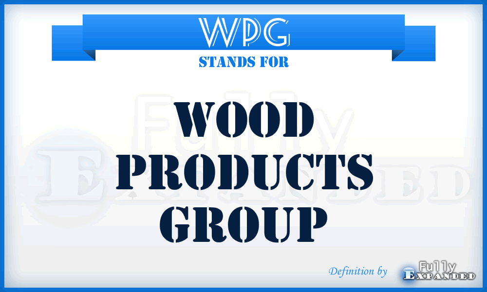 WPG - Wood Products Group