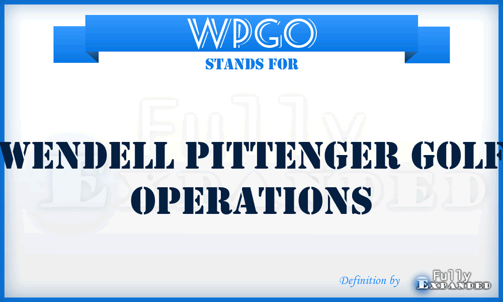 WPGO - Wendell Pittenger Golf Operations