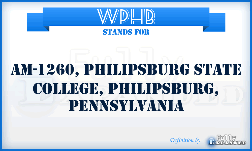 WPHB - AM-1260, Philipsburg State College, Philipsburg, Pennsylvania