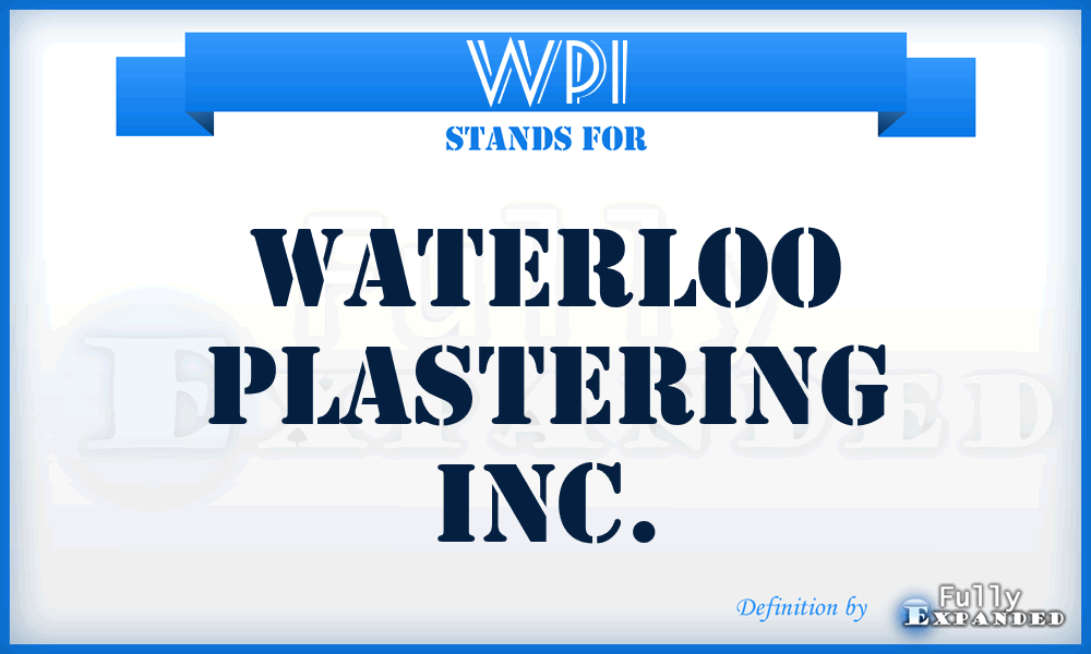 WPI - Waterloo Plastering Inc.