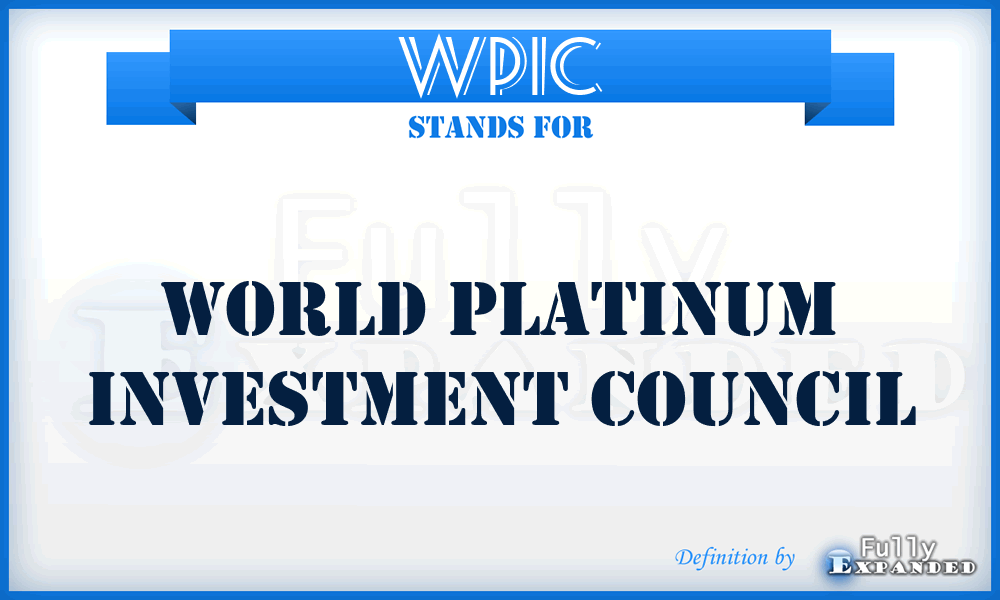 WPIC - World Platinum Investment Council