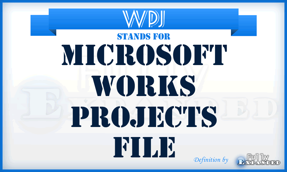 WPJ - MicroSoft Works Projects file