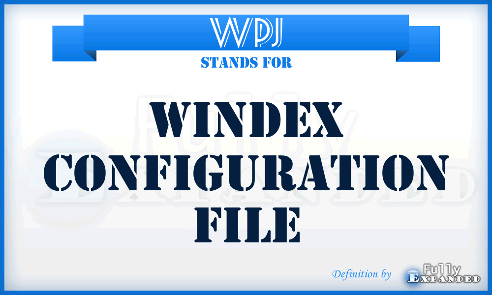 WPJ - WINDEX configuration file