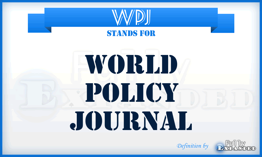 WPJ - World Policy Journal