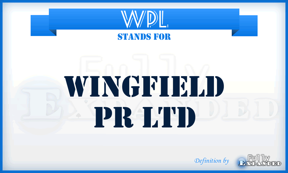 WPL - Wingfield Pr Ltd