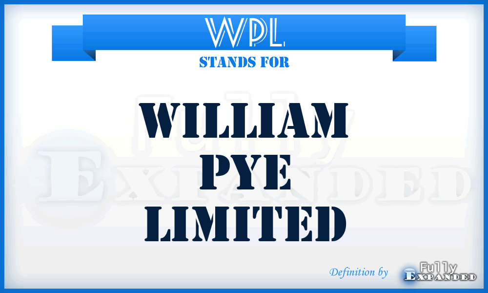 WPL - William Pye Limited