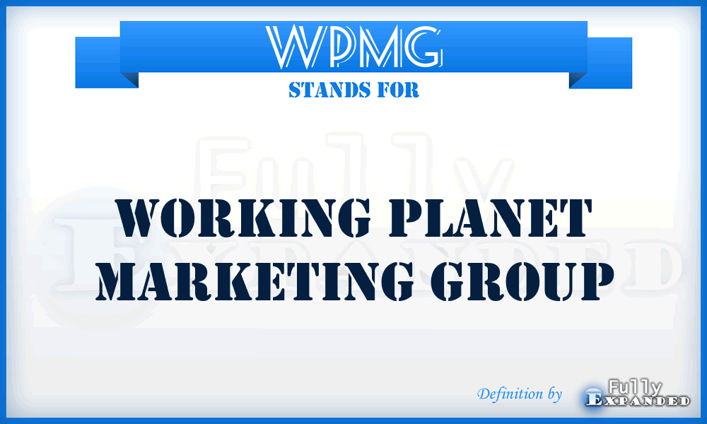 WPMG - Working Planet Marketing Group