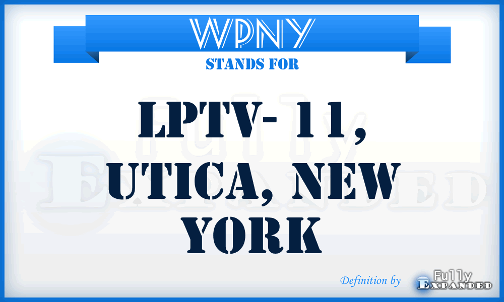 WPNY - LPTV- 11, Utica, New York