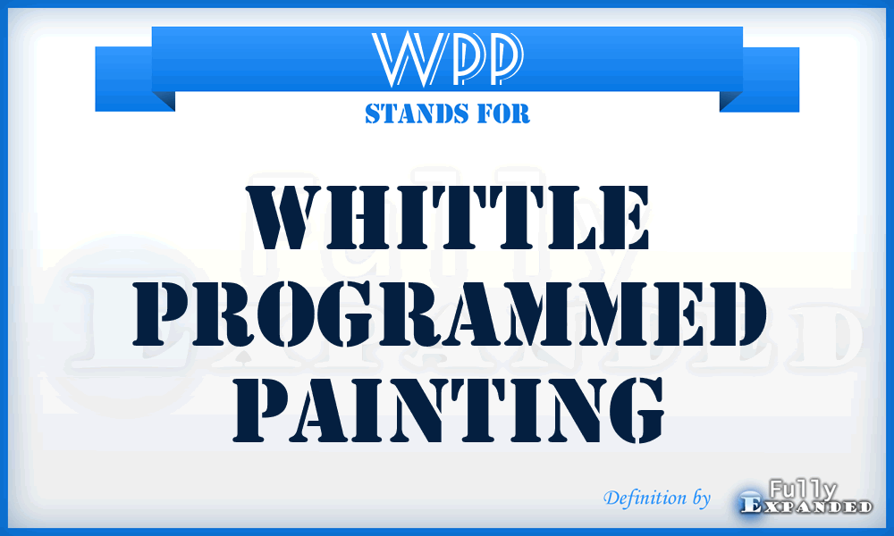 WPP - Whittle Programmed Painting