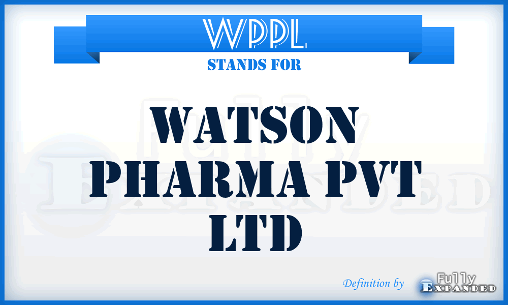 WPPL - Watson Pharma Pvt Ltd