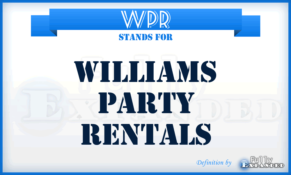 WPR - Williams Party Rentals