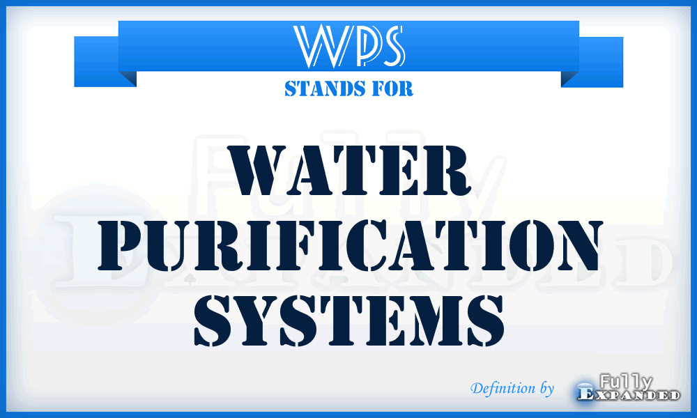 WPS - Water Purification Systems