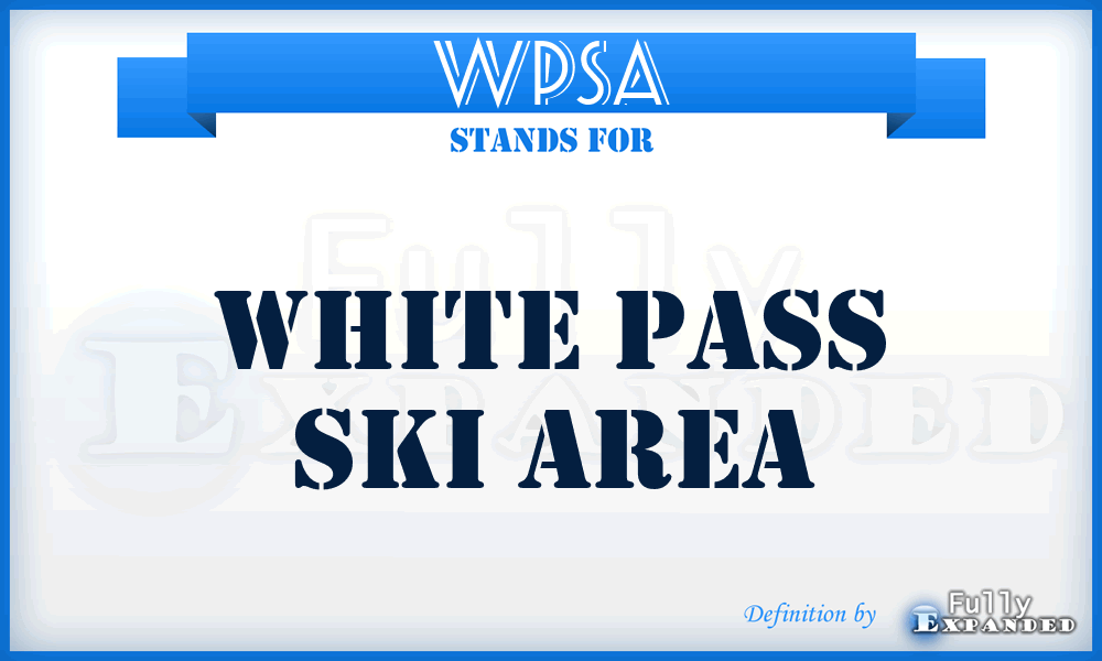 WPSA - White Pass Ski Area