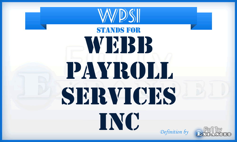 WPSI - Webb Payroll Services Inc