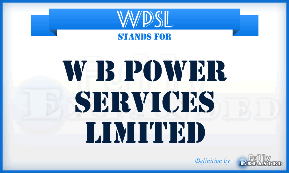 WPSL - W b Power Services Limited