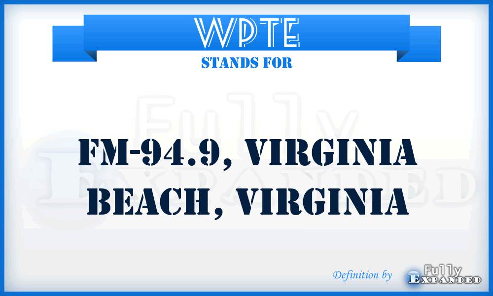 WPTE - FM-94.9, Virginia Beach, Virginia