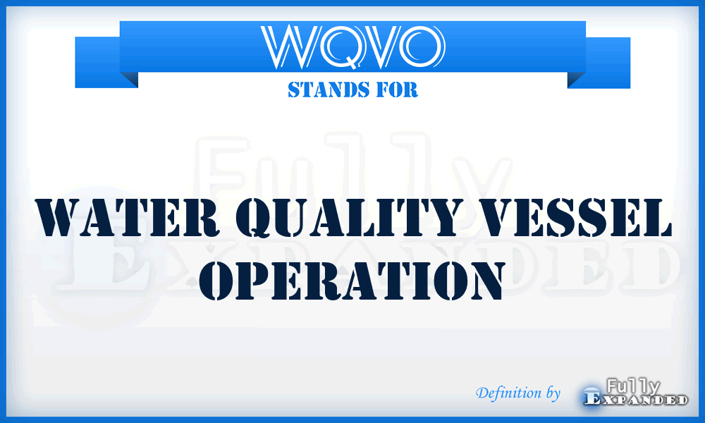 WQVO - Water Quality Vessel Operation