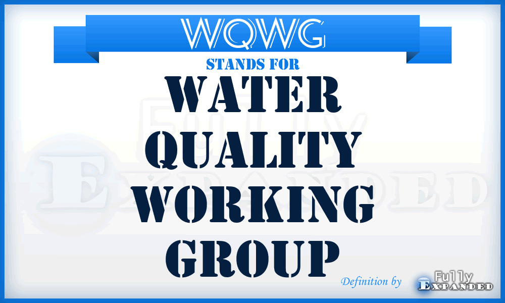 WQWG - Water Quality Working Group