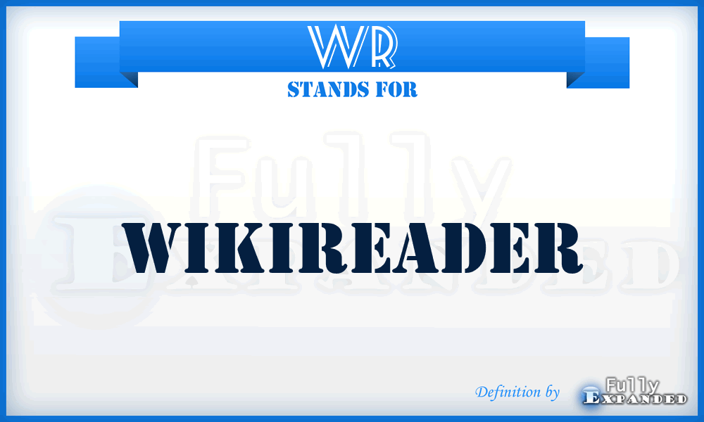WR - WikiReader