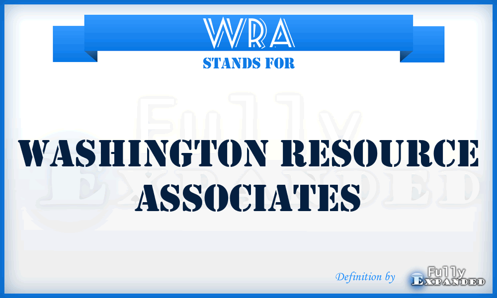 WRA - Washington Resource Associates