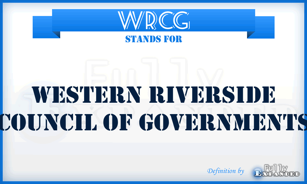 WRCG - Western Riverside Council of Governments