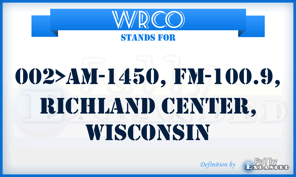 WRCO - 002>AM-1450, FM-100.9, Richland Center, Wisconsin