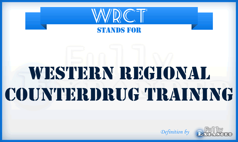 WRCT - Western Regional Counterdrug Training