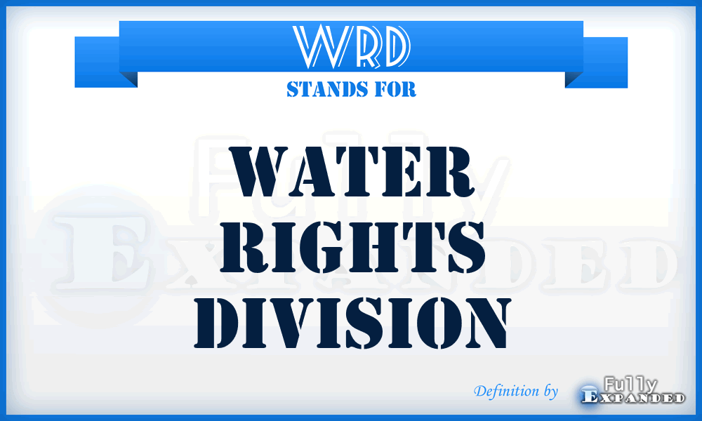 WRD - Water Rights Division