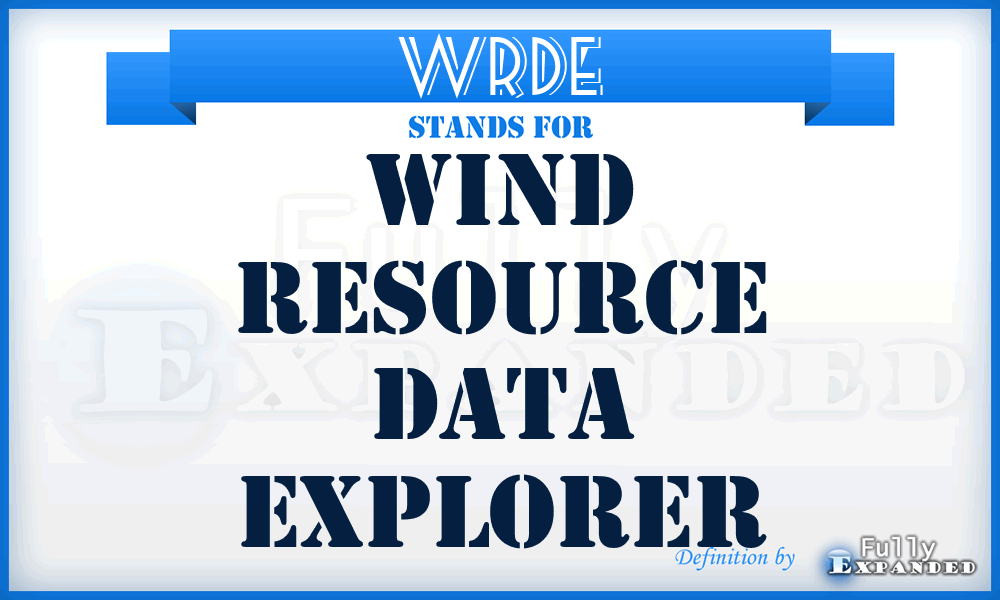 WRDE - Wind Resource Data Explorer