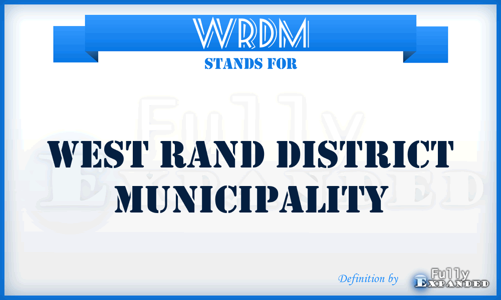 WRDM - West Rand District Municipality