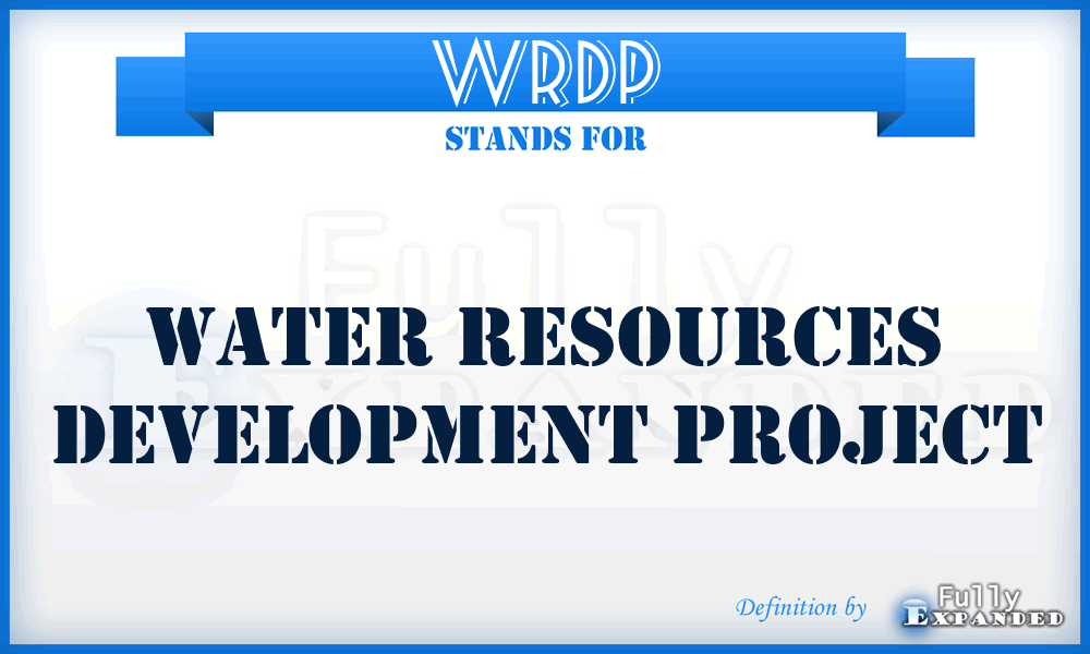WRDP - Water Resources Development Project