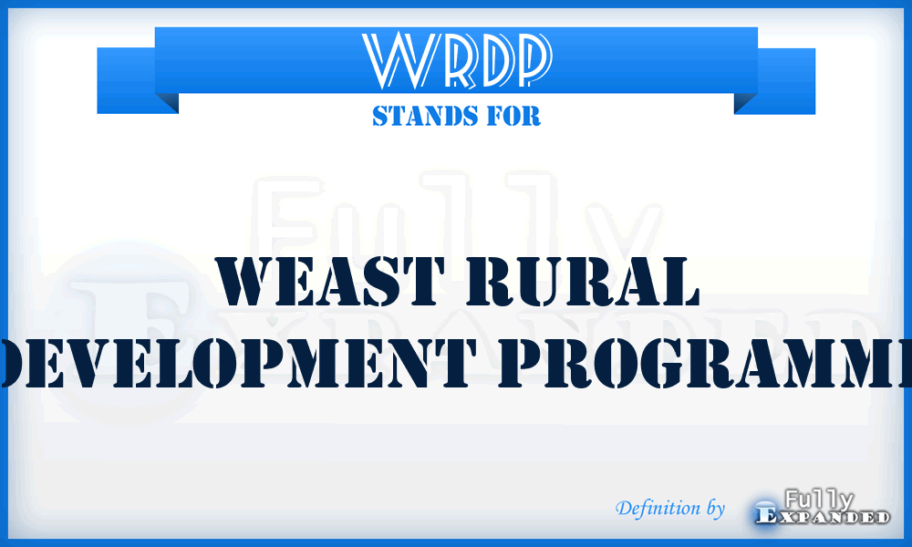 WRDP - Weast Rural Development Programme