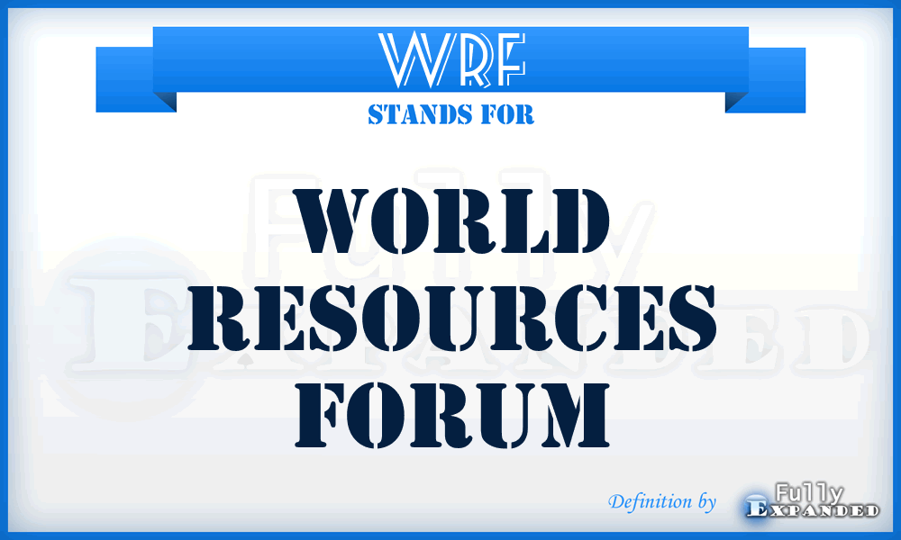 WRF - World Resources Forum