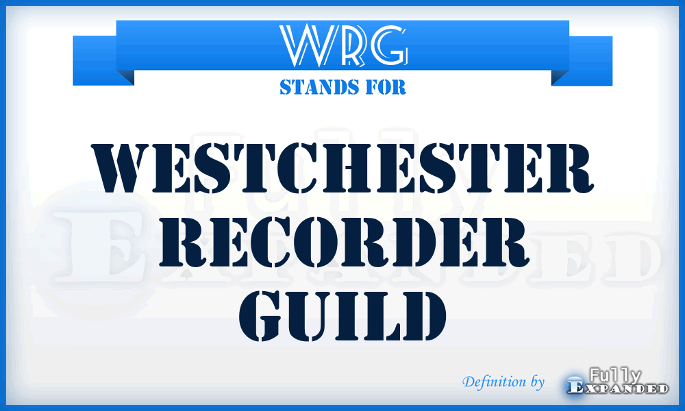 WRG - Westchester Recorder Guild