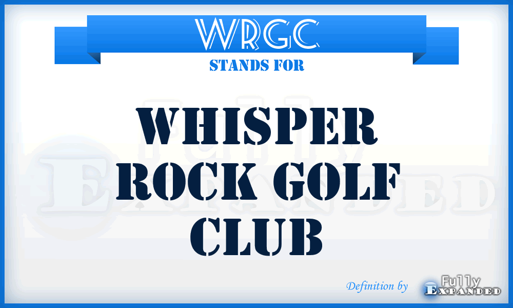 WRGC - Whisper Rock Golf Club