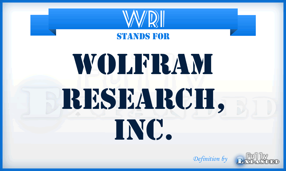 WRI - Wolfram Research, Inc.