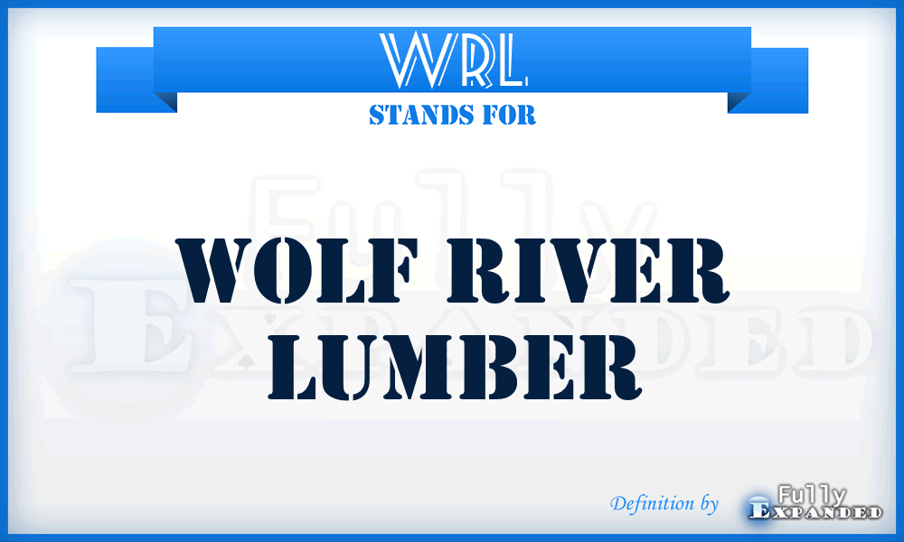 WRL - Wolf River Lumber