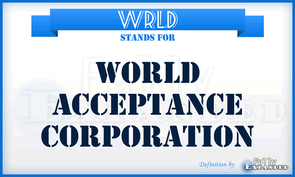 WRLD - World Acceptance Corporation