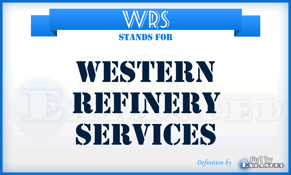 WRS - Western Refinery Services