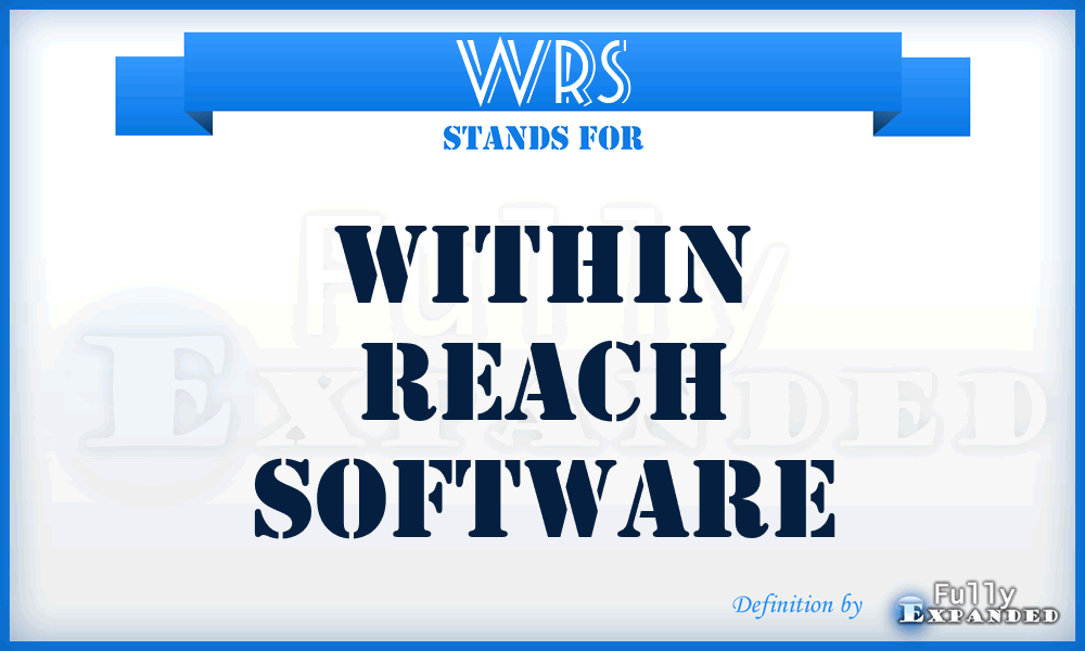 WRS - Within Reach Software