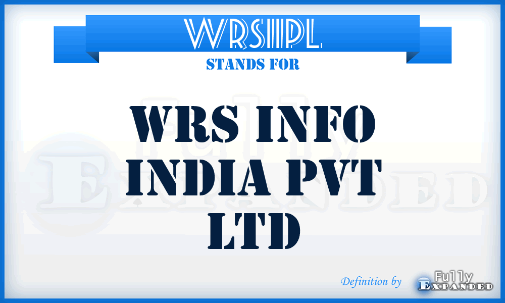 WRSIIPL - WRS Info India Pvt Ltd