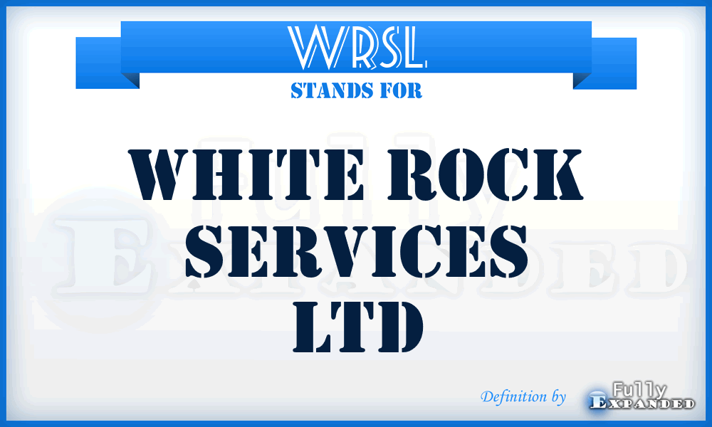 WRSL - White Rock Services Ltd