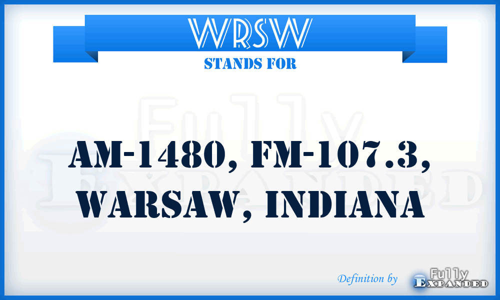WRSW - AM-1480, FM-107.3, Warsaw, Indiana
