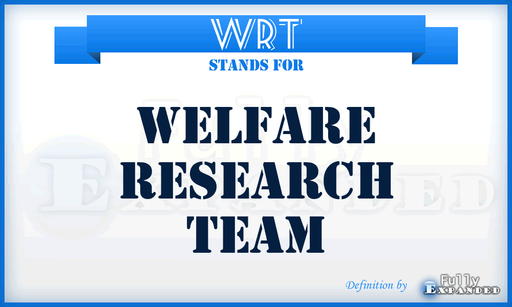 WRT - Welfare Research Team