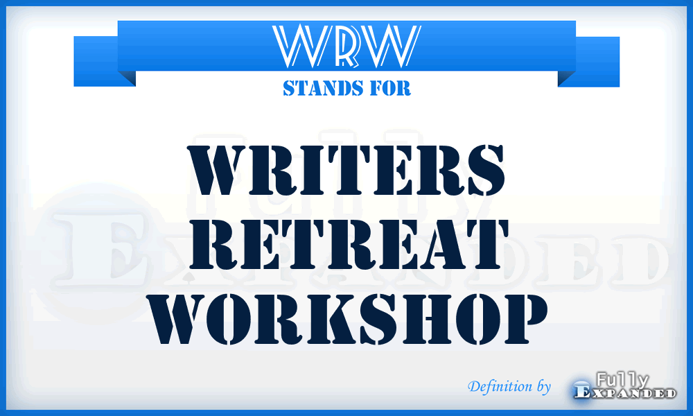 WRW - Writers Retreat Workshop