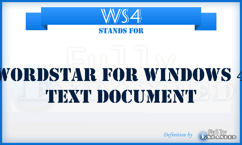 WS4 - WordStar for Windows 4 Text document