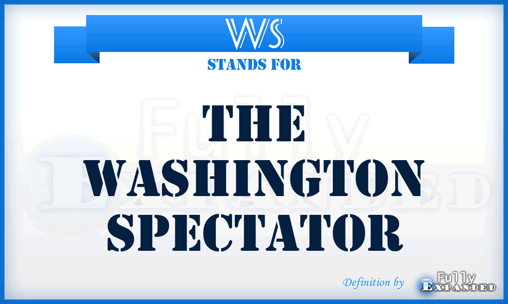 WS - The Washington Spectator