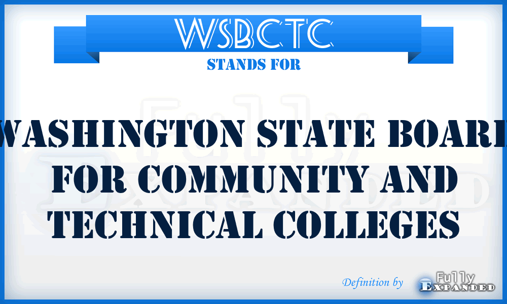 WSBCTC - Washington State Board for Community and Technical Colleges
