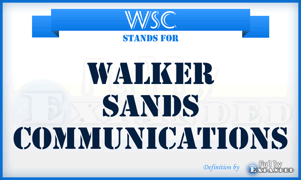 WSC - Walker Sands Communications